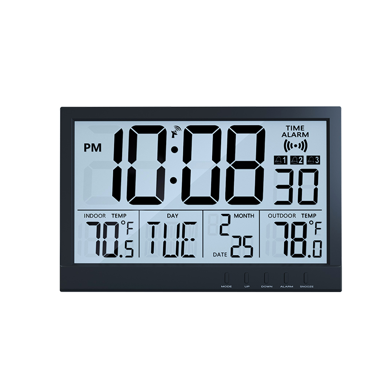 2020 New Design multi-functional large screen wall clock indoor outdoor temperature