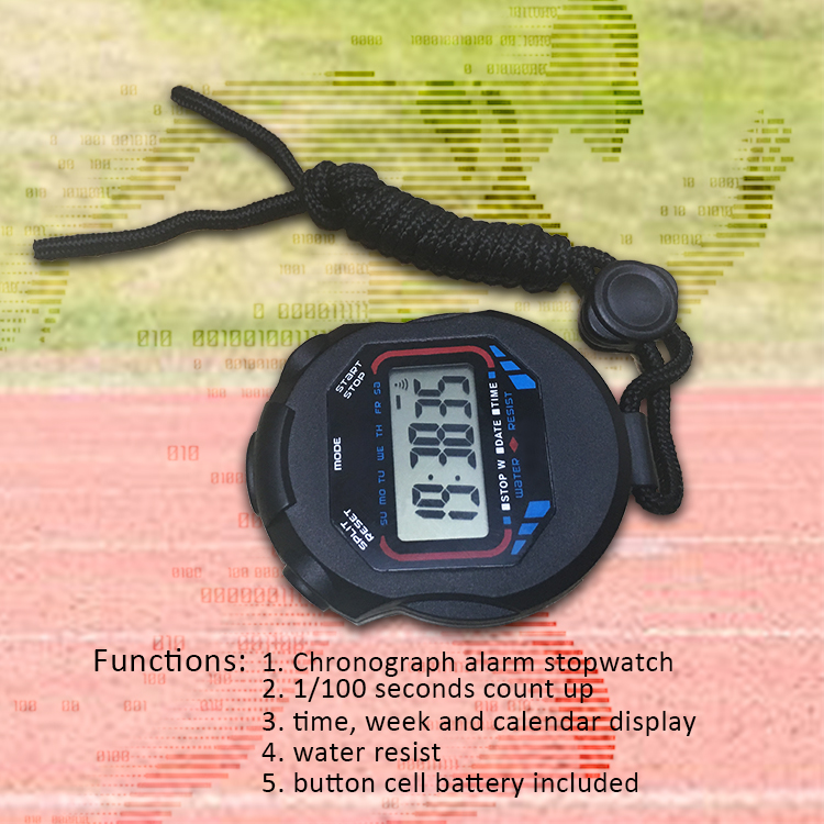 Handheld digital sports stopwatch