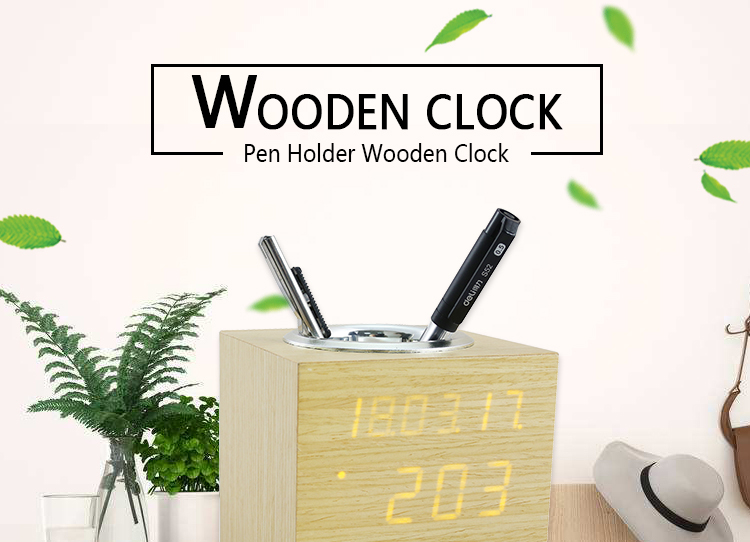 alarm clock pen holder