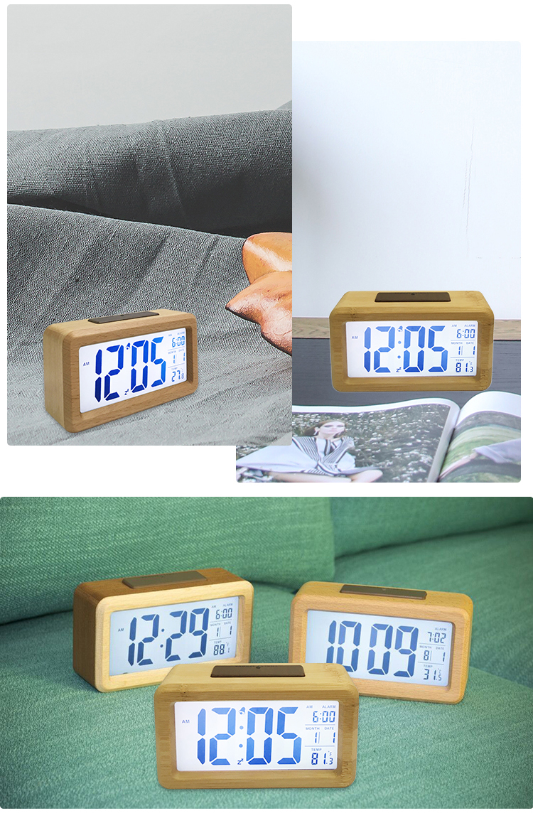 wood frame digital silent smart alarm clock wood frame digital silent smart alarm clock