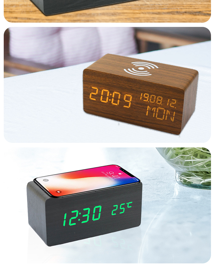 woodend table clock wireless charging