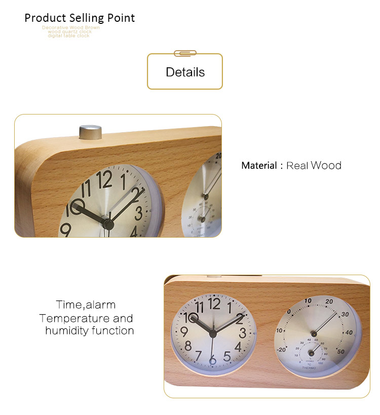 temperature and humidity quartz clock