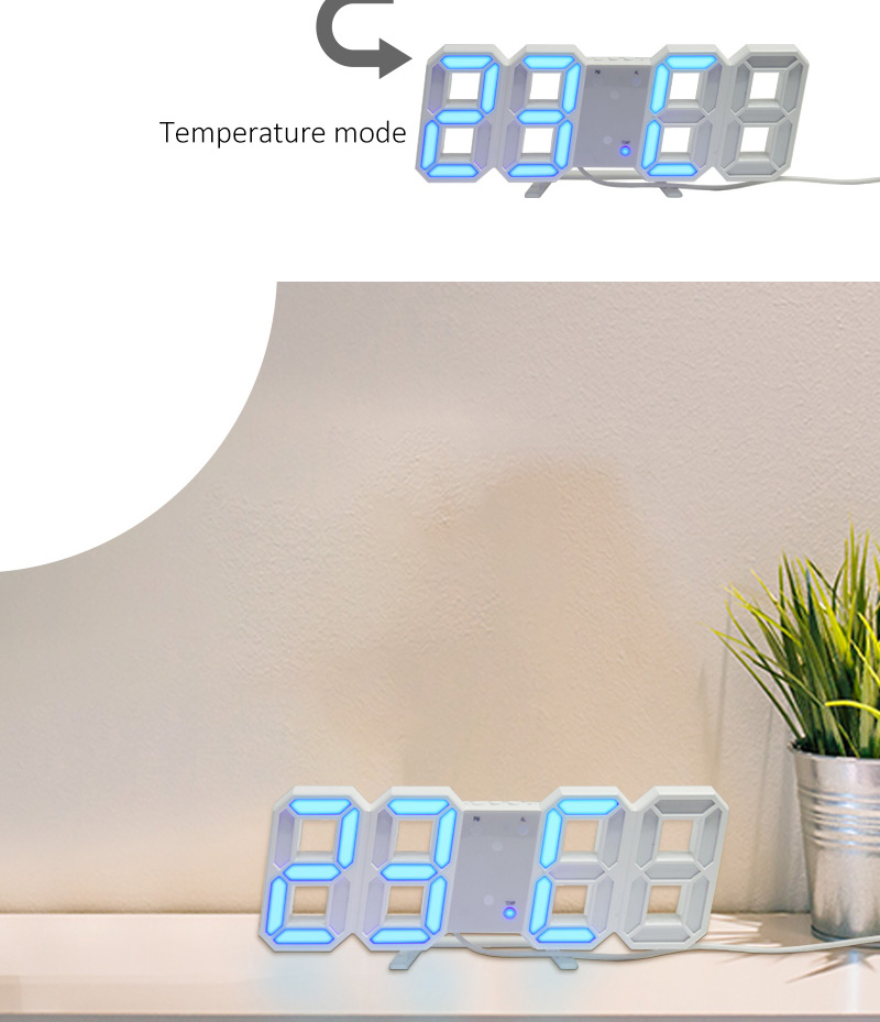 3d led table wall clock digital timer nightlight