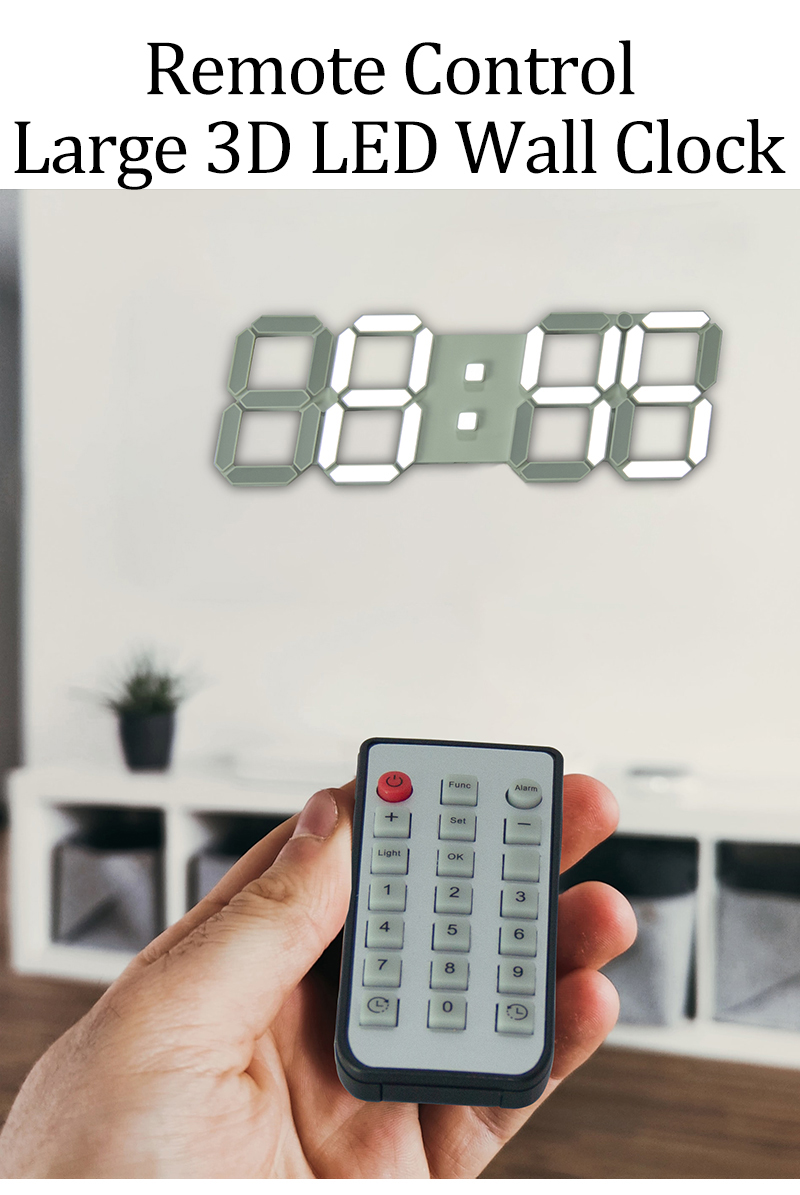modern digital 3d led wall clock alarm