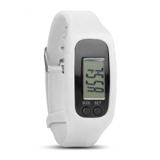 smart silicone wristband pedometer with time display