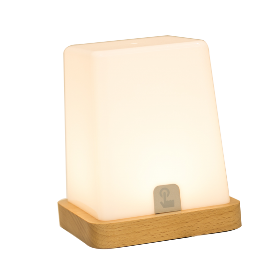 Digital wooden alarm clock and nightlight lamp