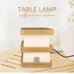 wooden frame and nightlight bedside lamp