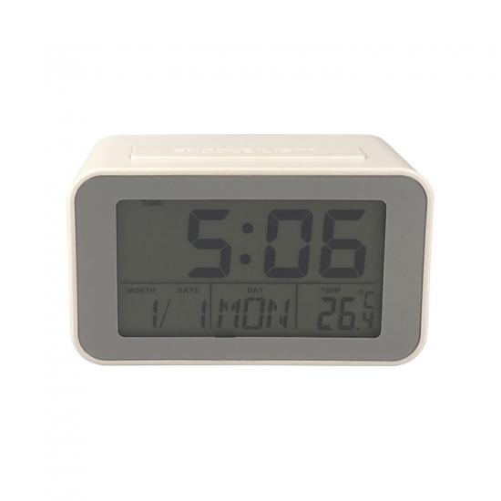 Fashionable LCD backlight smart clock with calendar week and temperature