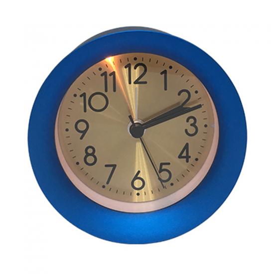 Blue quartz snooze alarm clock with back LED light