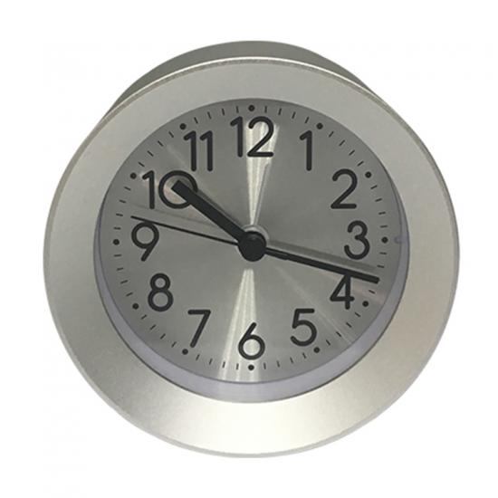 Silver Quartz snooze alarm clock with back LED light