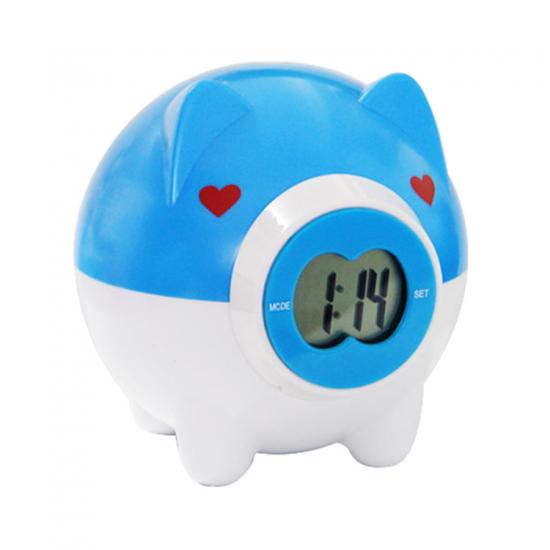 Cute piggy style LCD clock Coin box clock for saving money with time, month and day