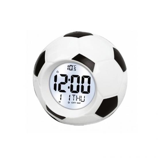 Football Design LCD display clock with calendar week and temperature
