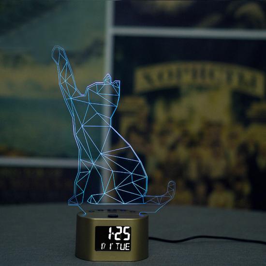 Creative LCD newly design lamp table clock with calendar and week