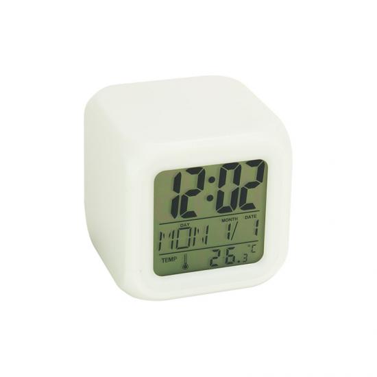 Square shape moodicare alarm clock with 7 colors backlight