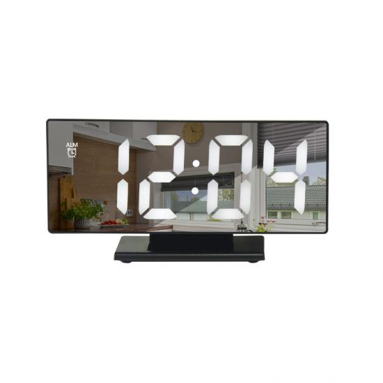 4- BIT LED mirror effect table alarm clock with stand