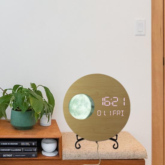 Wooden Phases Led Wall Clock