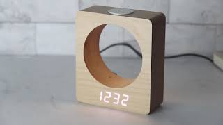 2021 New Moon Light LED Wooden Alarm Clock