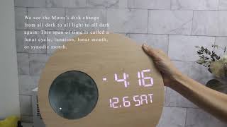2021 New Design Wooden Wall Clock  with Moon Phase Display