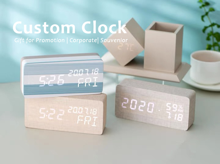 Personalized Wooden LED Digital Desk Alarm Clock 